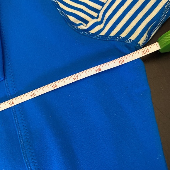 *Reworked* Lululemon Daily Yoga Jacket Beaming Blue/Classic Stripe Size 10 - Picture 9 of 14